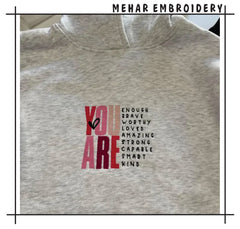 You Are Affirmations Embroidery Design - 8 Sizes & 8 Formats