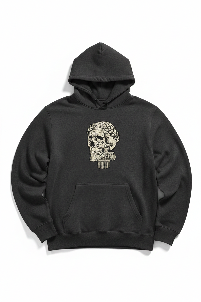 Skull and Ionic Pillar Embroidery Design – Dark Academia File (8 Sizes and Formats)