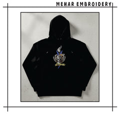 Skull Brotherhood Embroidery Design, Crowned Winged Skull Digital File