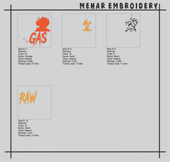 Raw Gas Embroidery Design - Dynamite Explosion Machine File - 8 Sizes 8 Formats