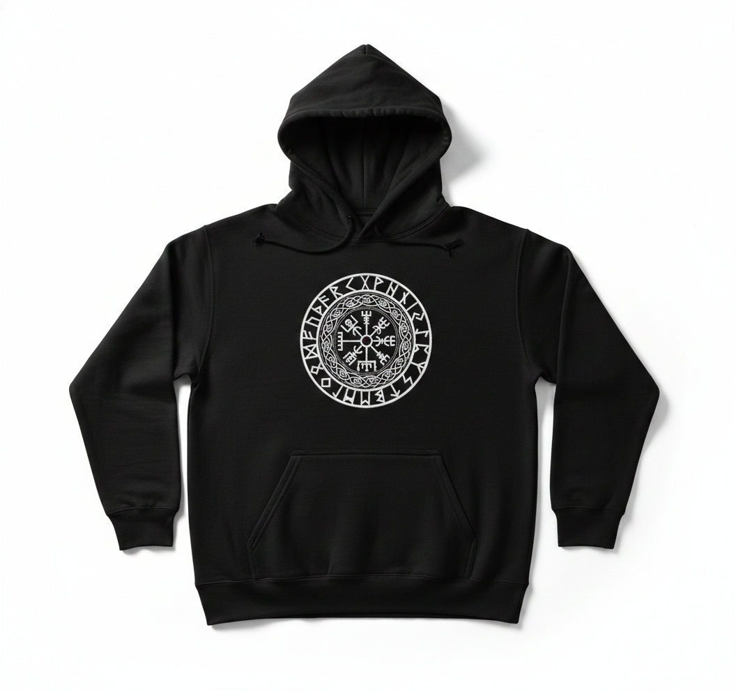 Viking Compass Vegvisir Embroidery, Norse Rune Machine Design