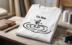 I'm Fine Thumbs Up Drowning Machine Embroidery Design - 8 Sizes Included