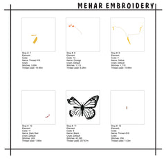 Monarch Butterfly Embroidery Design, Orange Butterfly Digital File
