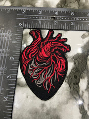Anatomical Dark Heart Patch – Gothic Aesthetic & Edgy Embroidered Applique