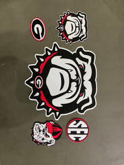 Georgia Bulldogs Embroidered Patch Set | Large UGA Mascot Back Patch, Small Bull Dog, Vintage UGA, White SEC, Power G | Individual or Full Set