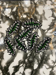 Monster Claw Embroidered Patch – Green & White Beast Talon Iron-On Badge