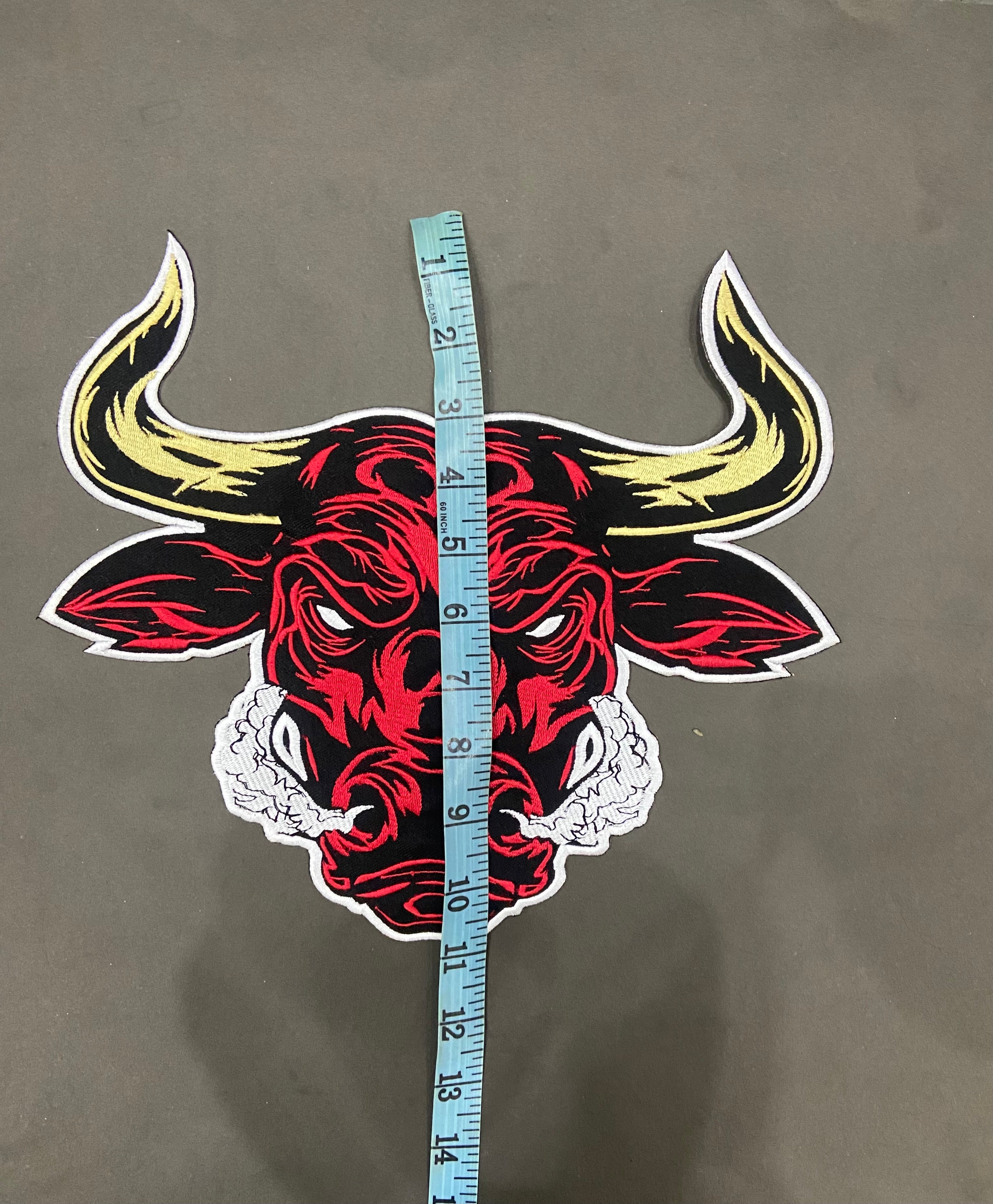 Raging Bull Embroidered Patch – Fierce Bull Head Applique