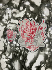 Cyber Demon Samurai Oni Hannya Patch – Futuristic Cyberpunk Streetwear