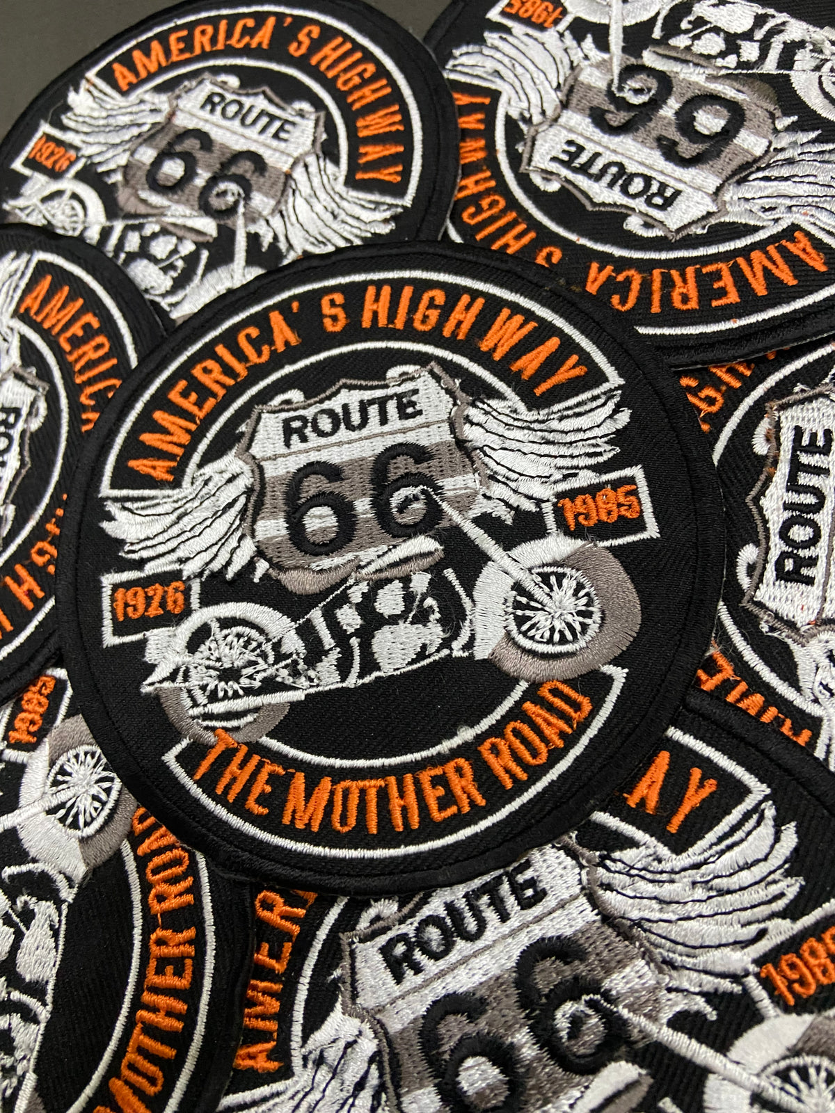 American Highway Wing Route 66 Embroidered Patch | Motorway Shield Badge