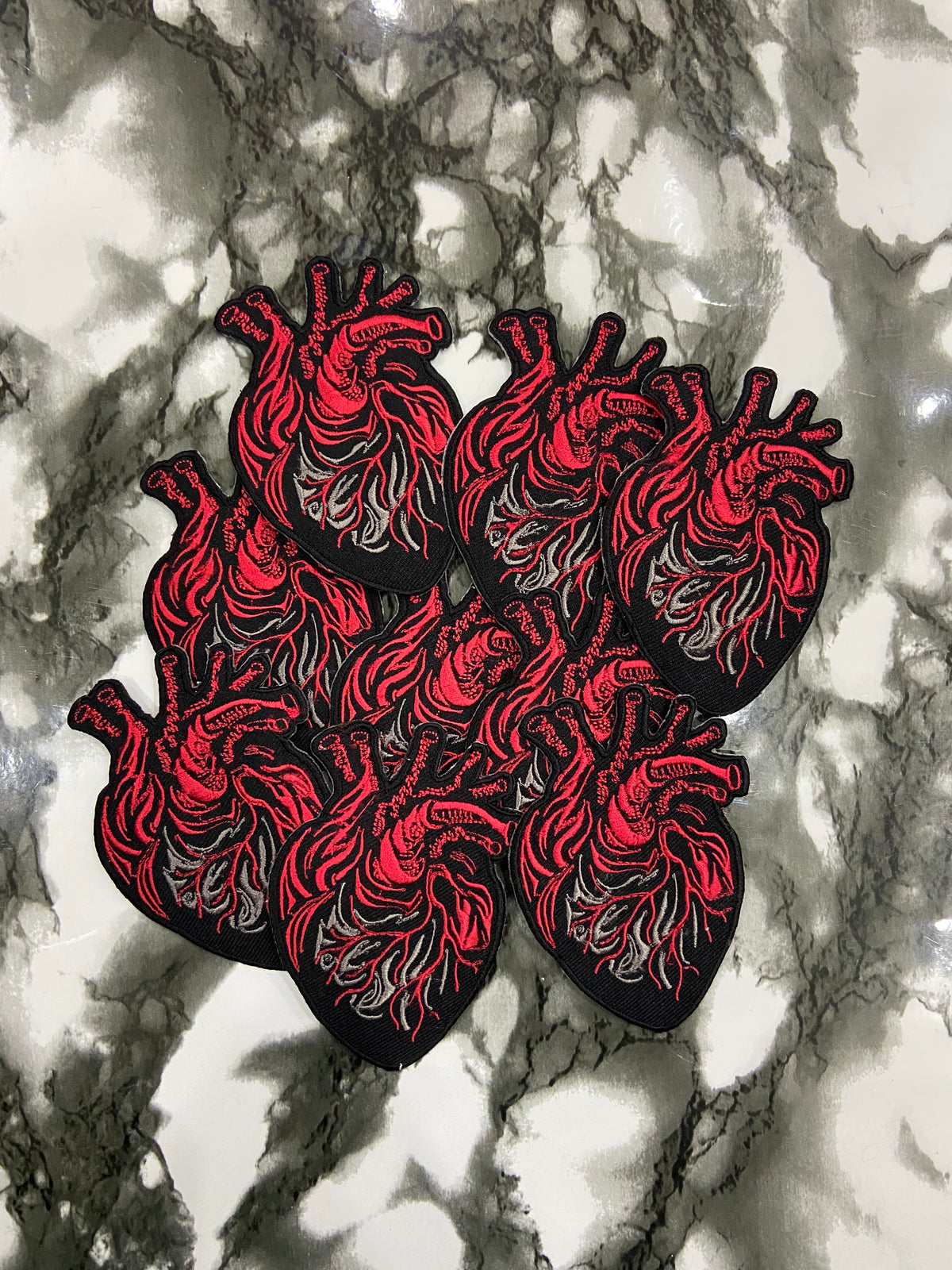 Anatomical Dark Heart Patch – Gothic Aesthetic & Edgy Embroidered Applique