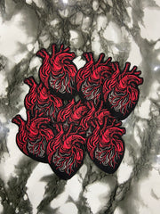 Anatomical Dark Heart Patch – Gothic Aesthetic & Edgy Embroidered Applique