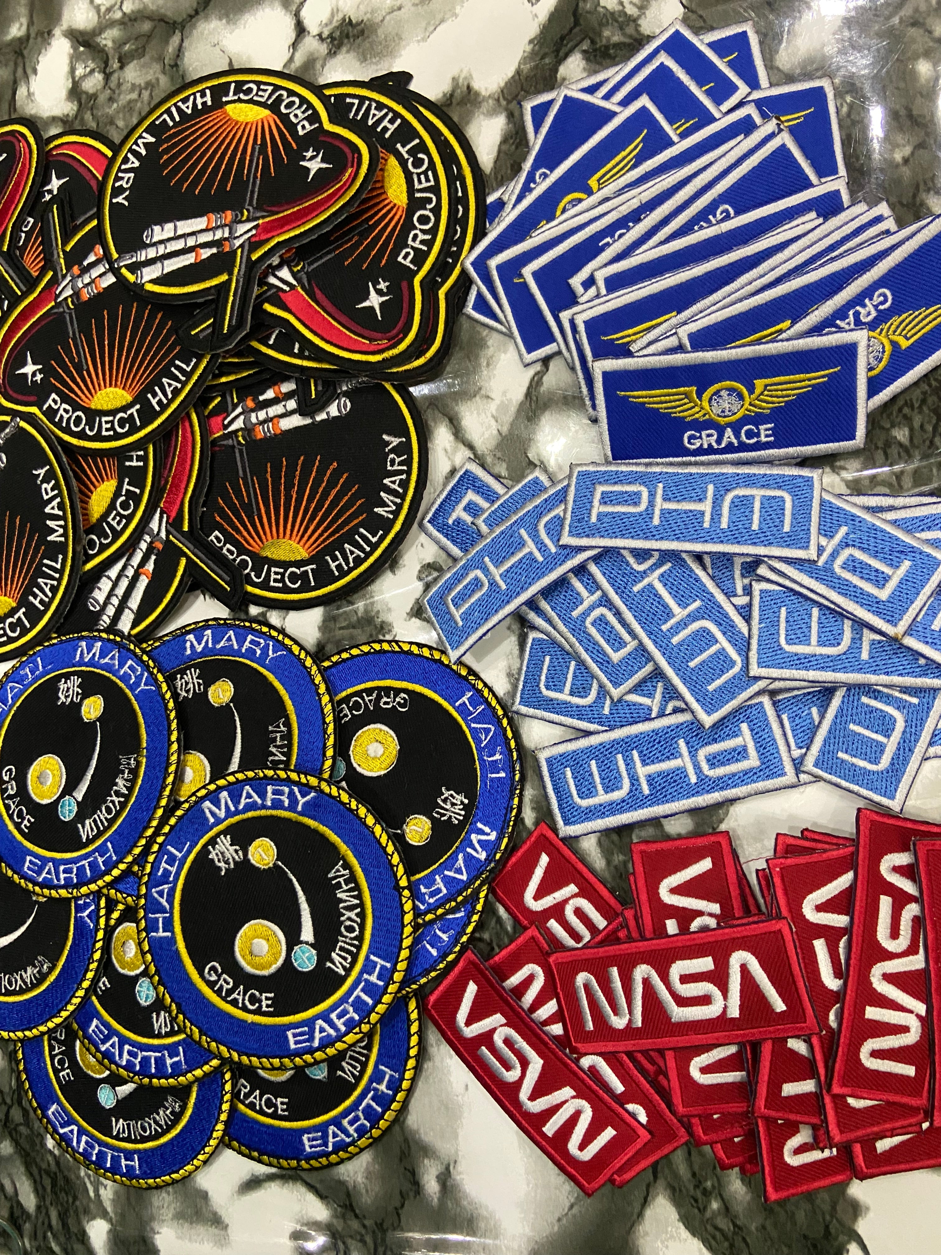 Hail Mary Embroidered Patch Set | 3-Piece Football & Pop Culture Badge Collection | Iron-On Sew-On Graphic Applique Set