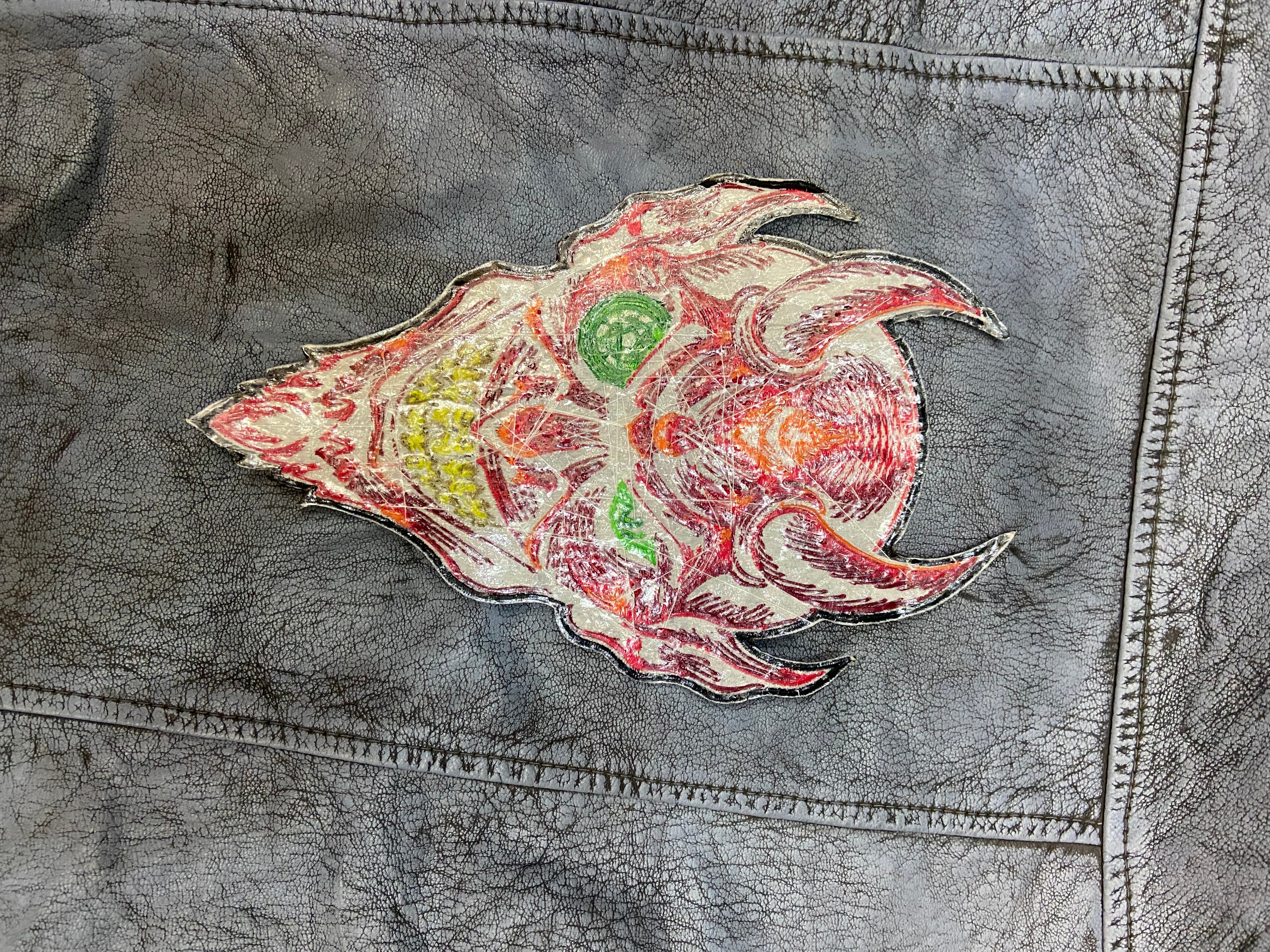 Large Devil Illuminati Face Iron-On Back Patch | Occult & Mystic Applique