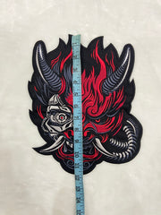Cyberpunk Patch - Large 12 inch Oni Back Patch - Embroidered Cyberpunk Patches for JacketsCyberpunk patch, Oni patch, back patch,  battle jacket patch, Cyberpunk patches