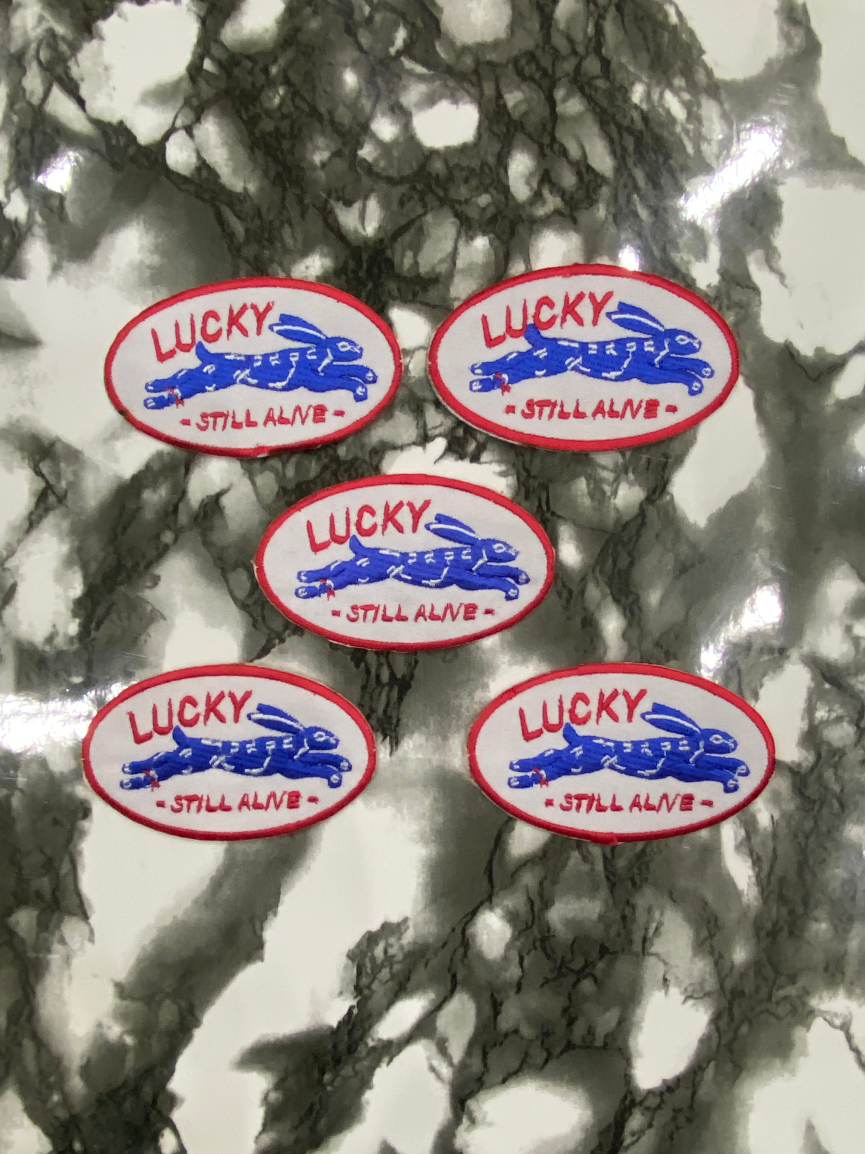 Lucky Rabbit "Still Alive" Patch – Retro Cartoon Style Small Embroidered Applique