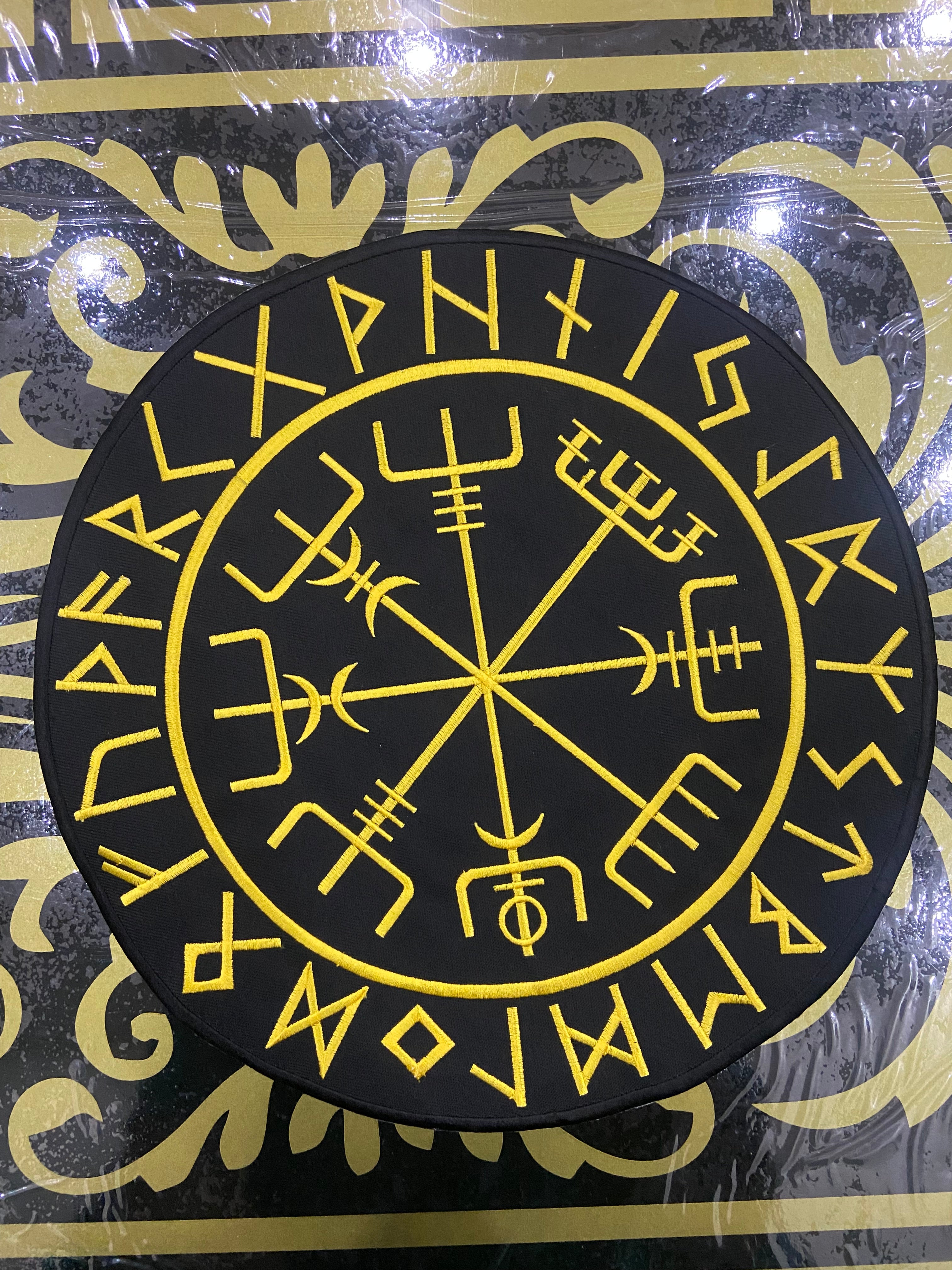 Viking Compass Vegvisir Back Patch | Valhalla Biker Vest & Norse Mythology Applique
