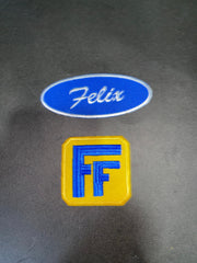 Fix-It Felix Jr. 2-Piece Patch Set | Felix Name & 'F' Logo Embroidered Iron-On for Costume