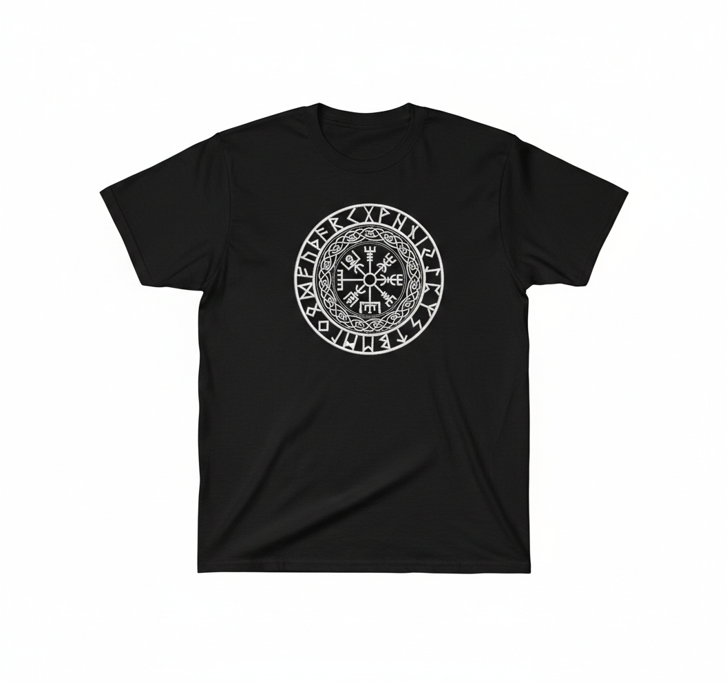 Viking Compass Vegvisir Embroidery, Norse Rune Machine Design