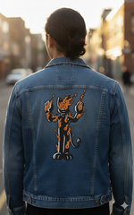 Retro Flaming Cat Embroidery Design, Cartoon Fire Cat (Digital File)
