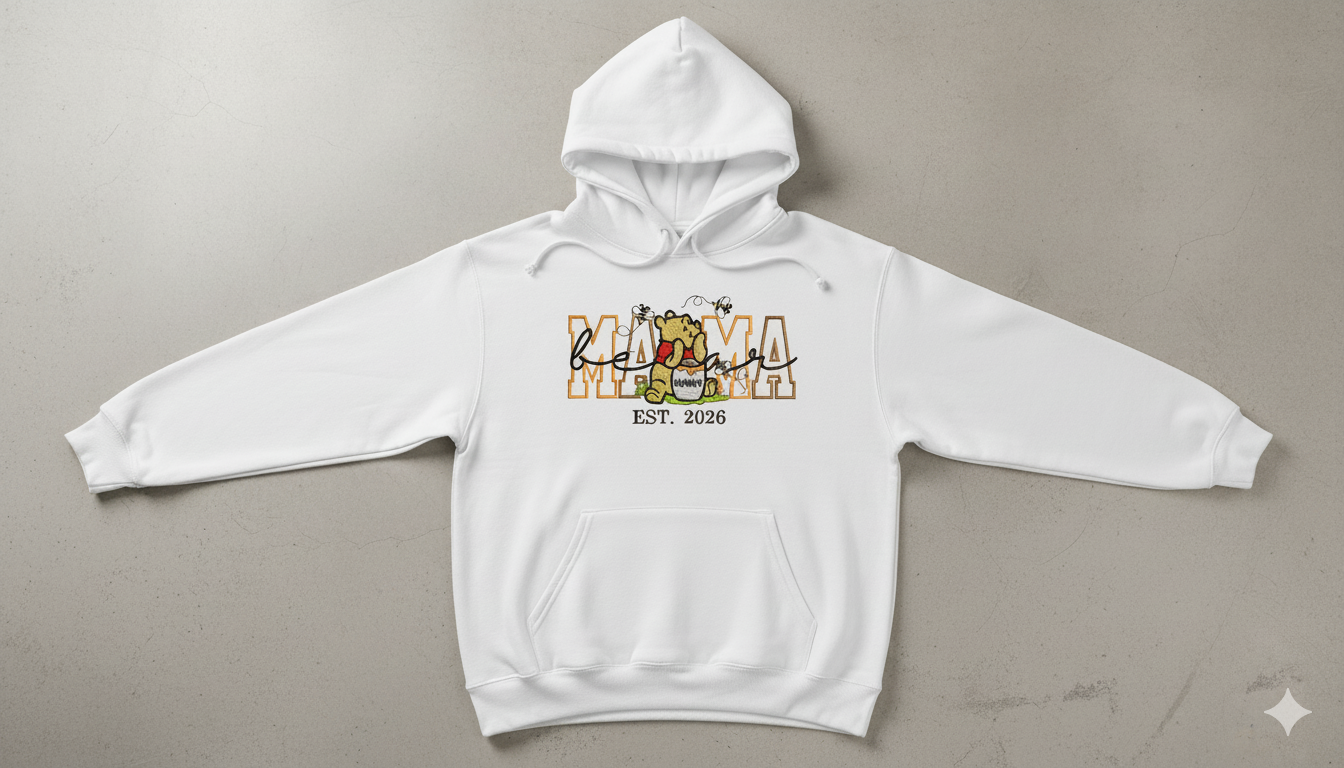Mama Bear Embroidery Design: Winnie the Pooh Machine File (Digital Download)