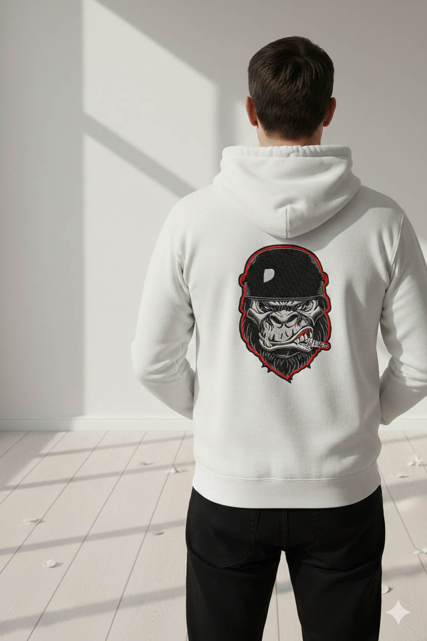 Tactical Gorilla Embroidery, Military Ape Machine Embroidery Design