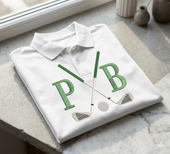 Golf Monogram Frame Embroidery Design, Clubs Border (Instant Download)