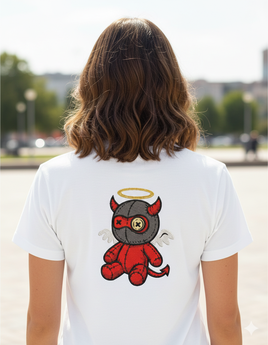 Voodoo Doll Devil Angel Machine Embroidery Design - 8 Sizes & Multiple Formats