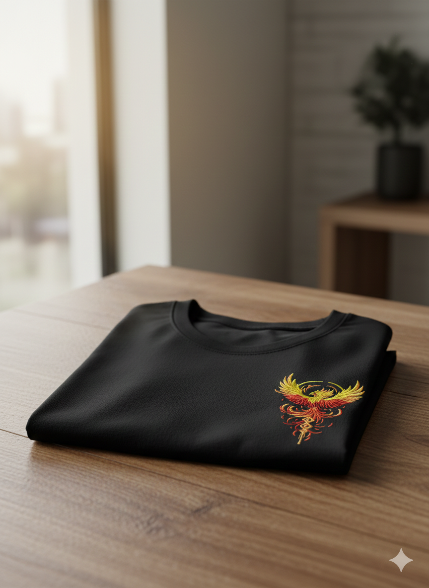 Rising Phoenix Firebird Machine Embroidery Design - Mythical Totem Back Patch