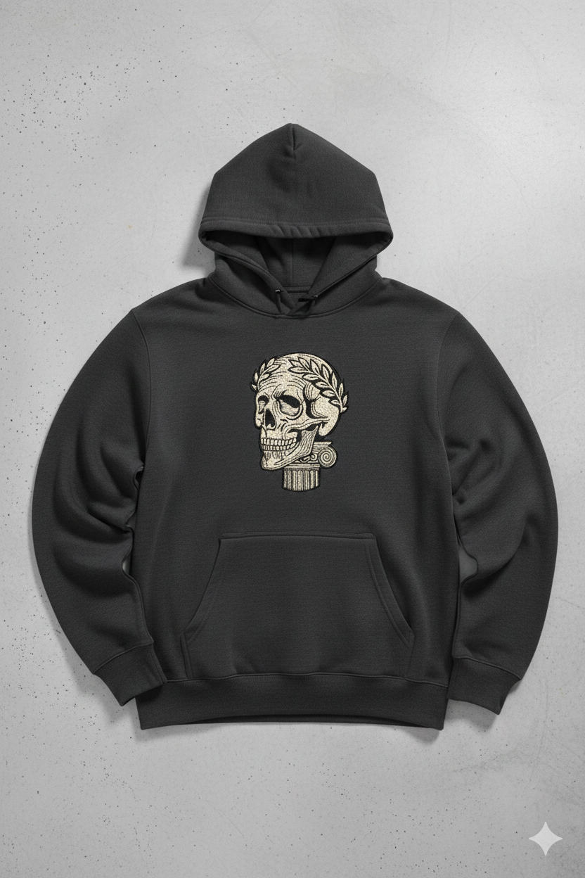 Skull and Ionic Pillar Embroidery Design – Dark Academia File (8 Sizes and Formats)