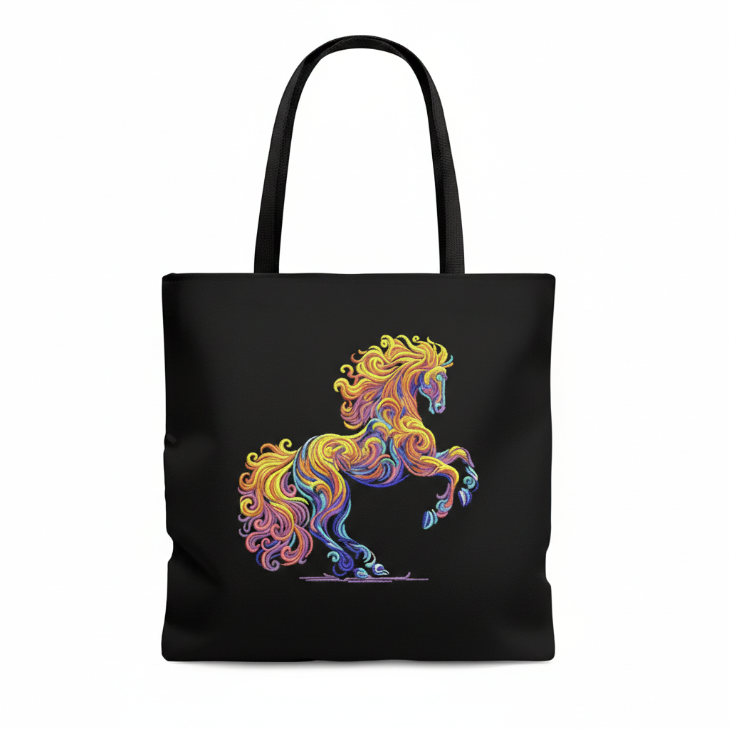 Abstract Colorful Horse Rearing Machine Embroidery Design