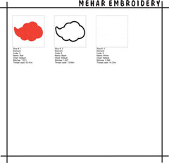 Anime Symbol Embroidery Bundle, Ninja Cloud and Fan Machine Embroidery File