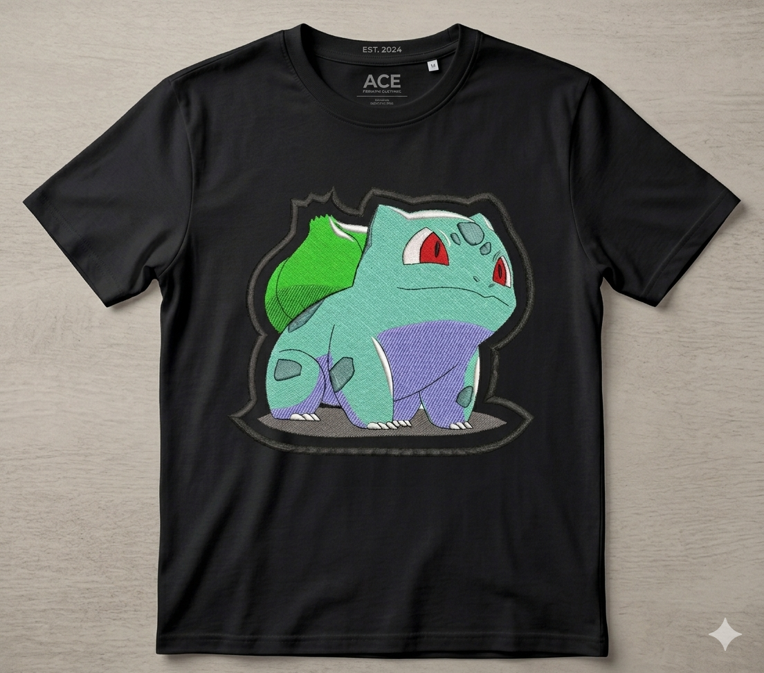 Bulbasaur Embroidery Design – 8 Sizes, Multiple Formats (Digital Download)
