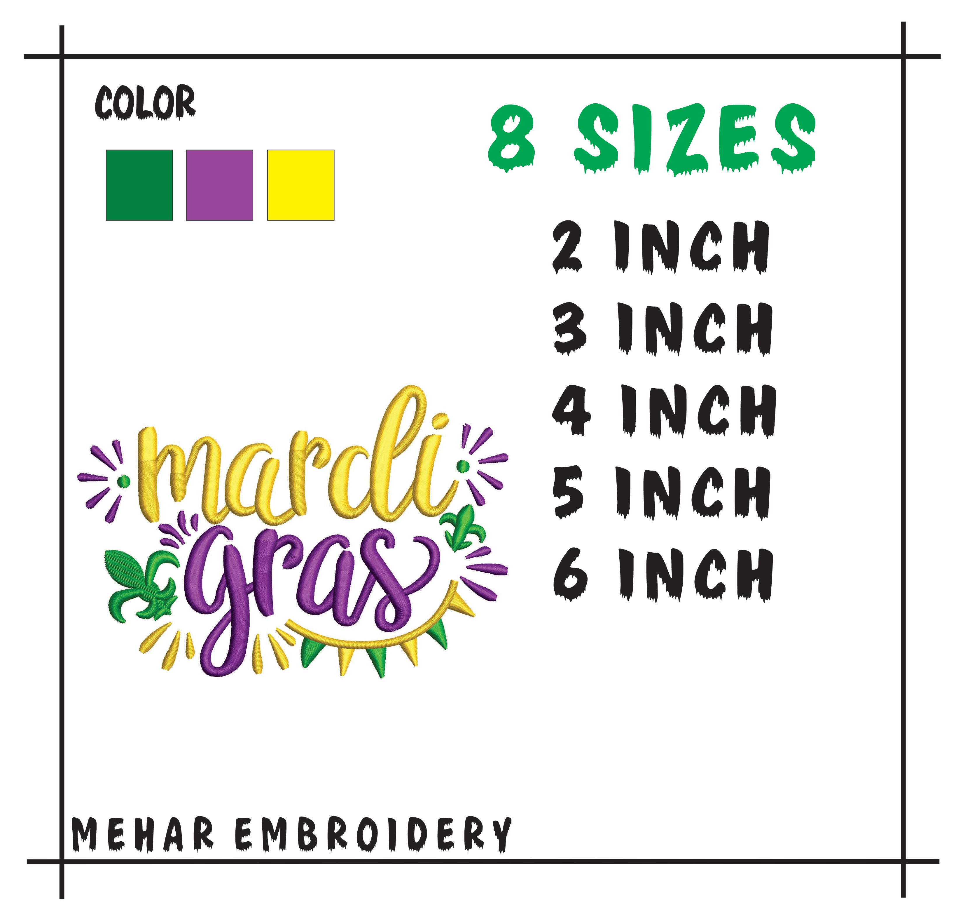 Mardi Gras Embroidery Bundle, Carnival Mask Crown Digital File, Festive Designs