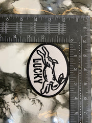 Lucky Rabbit Embroidered Patch – Vintage Racing & Speed Shop Applique