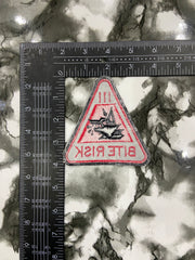 Bite Risk Warning Triangle Patch – Edgy Humor & Tactical Caution Applique