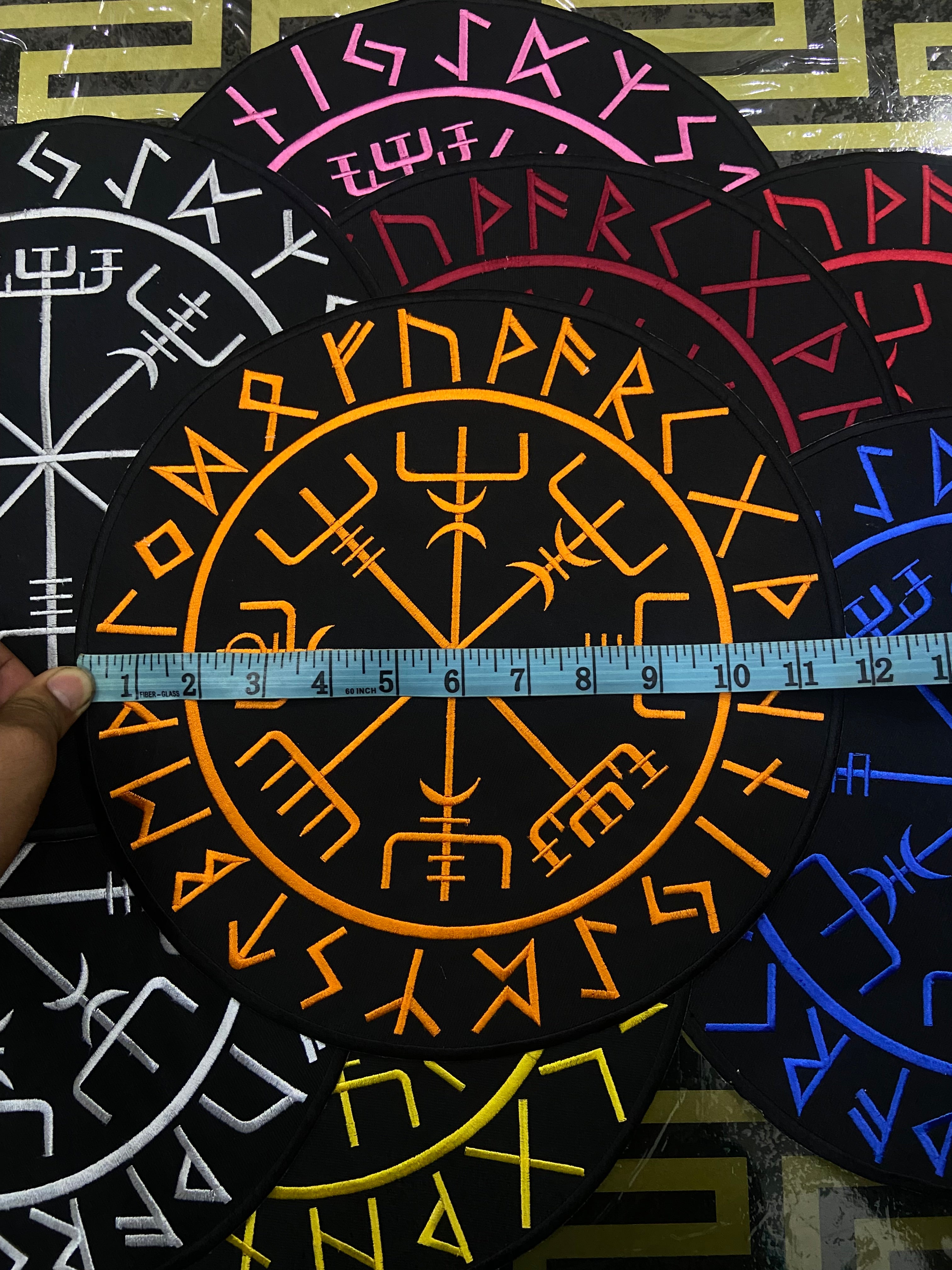 Viking Compass Vegvisir Back Patch | Valhalla Biker Vest & Norse Mythology Applique