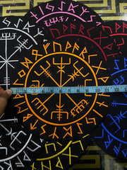 Viking Compass Vegvisir Back Patch | Valhalla Biker Vest & Norse Mythology Applique