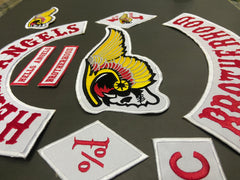Hells Angels MC Style Embroidery Patch Set – Complete Biker Vest Collection