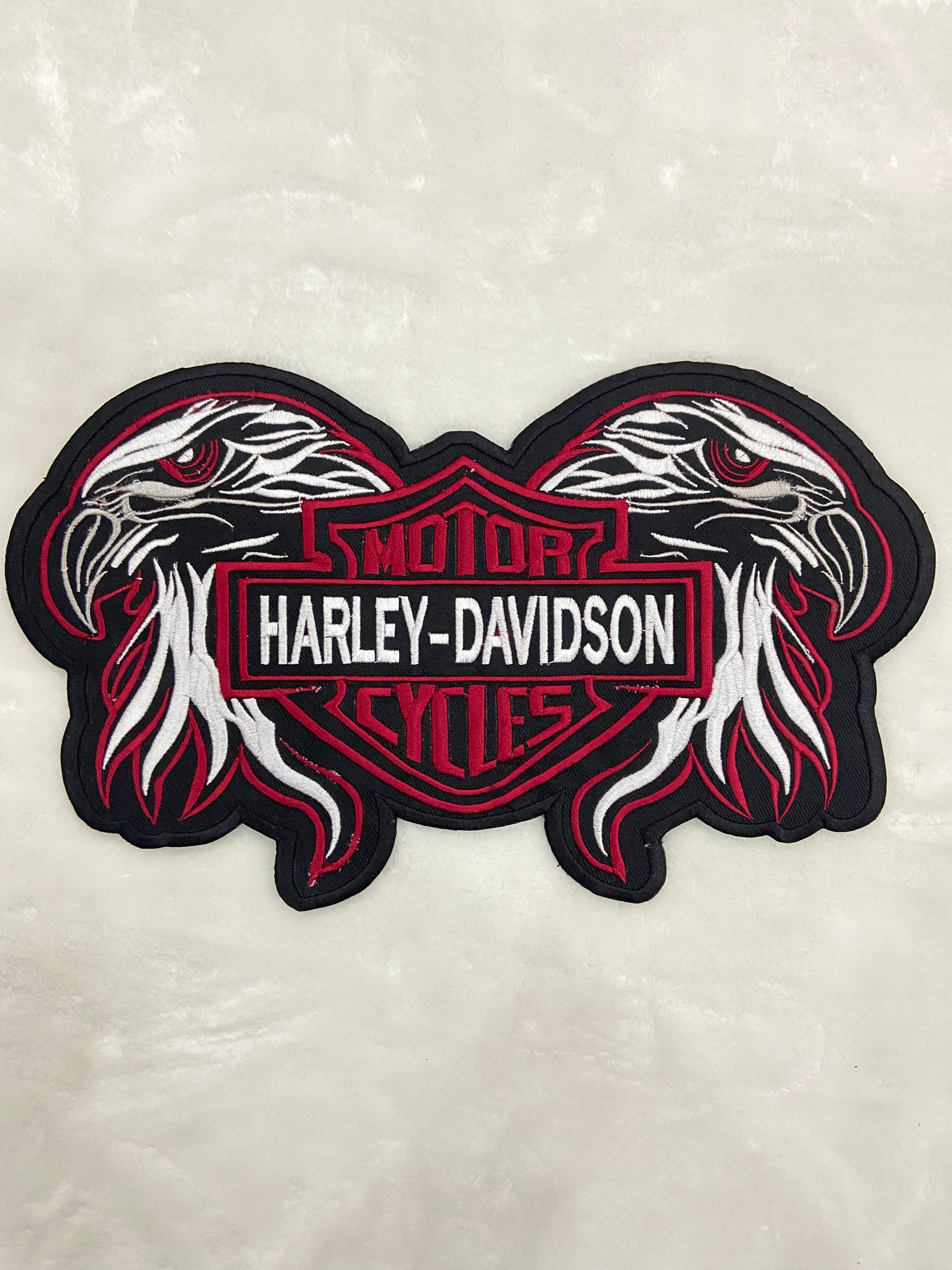Double Eagle Harley-Davidson Embroidered Patch | Large 12-Inch Biker Vest Back Badge