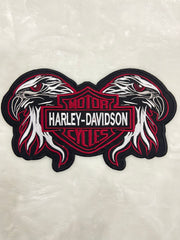 Double Eagle Harley-Davidson Embroidered Patch | Large 12-Inch Biker Vest Back Badge