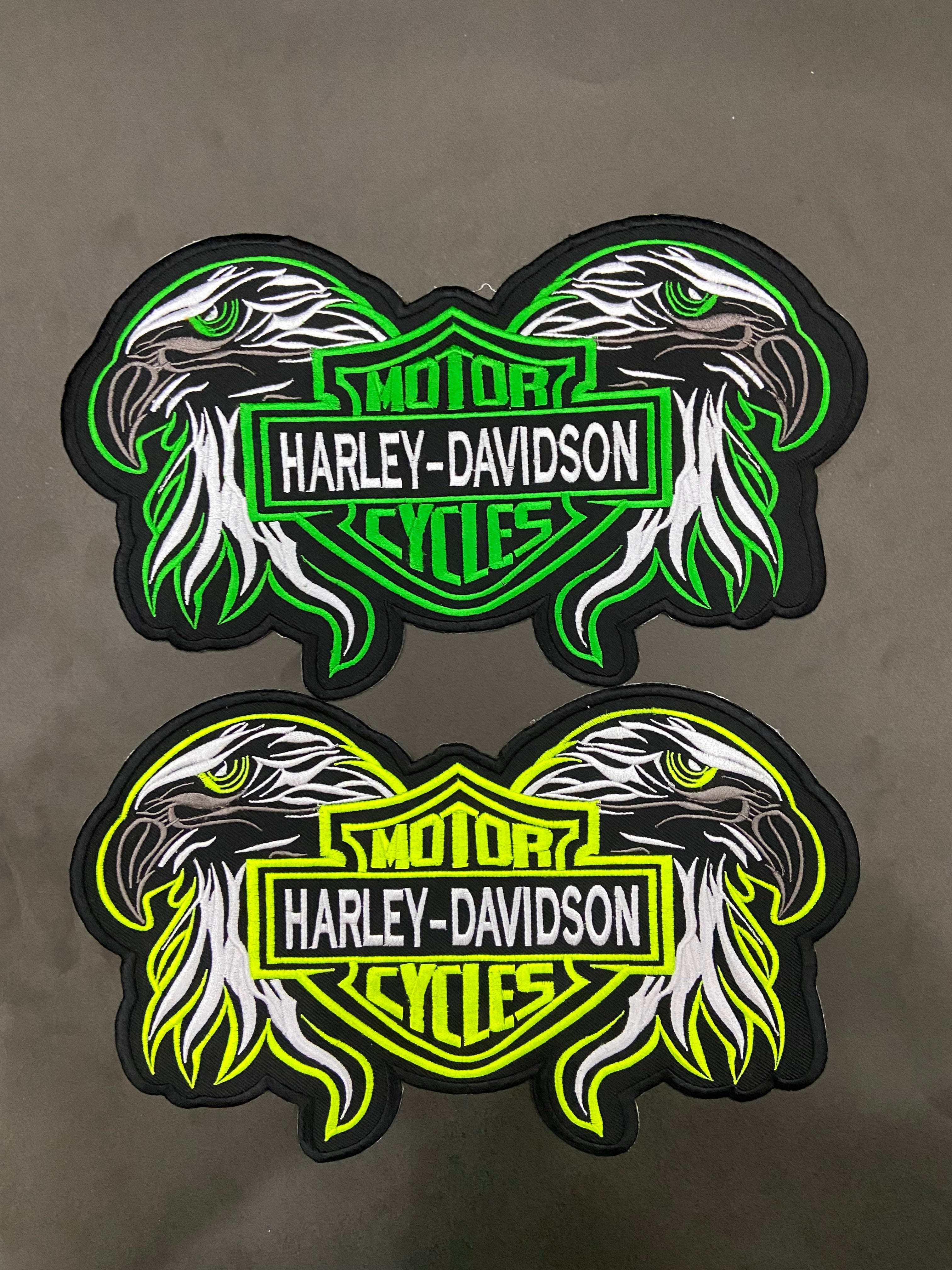 Double Eagle Harley-Davidson Embroidered Patch | Large 12-Inch Biker Vest Back Badge