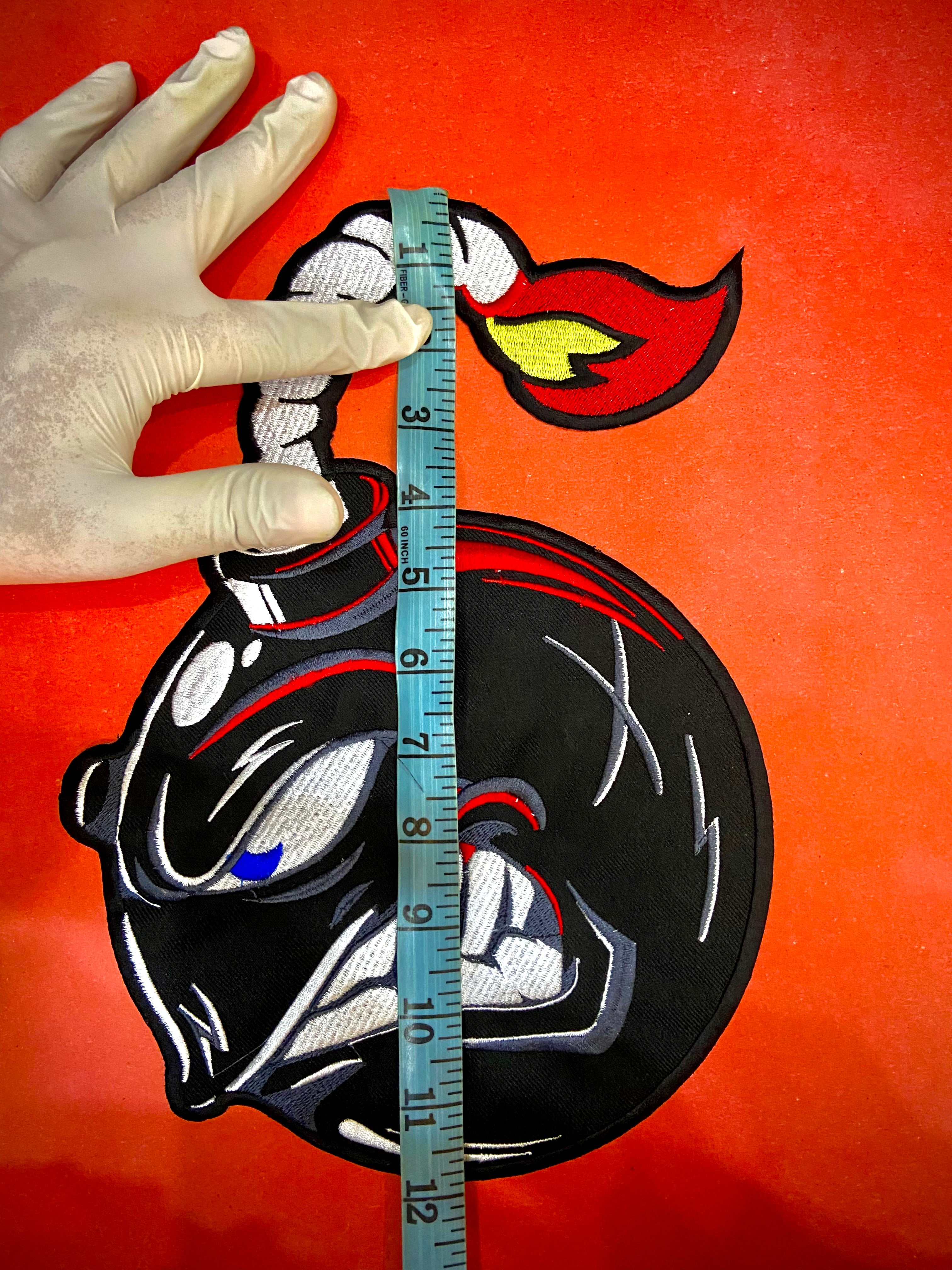 Angry Bomb Large Back Patch | Explosive Biker Gear & Cartoon Back Applique
