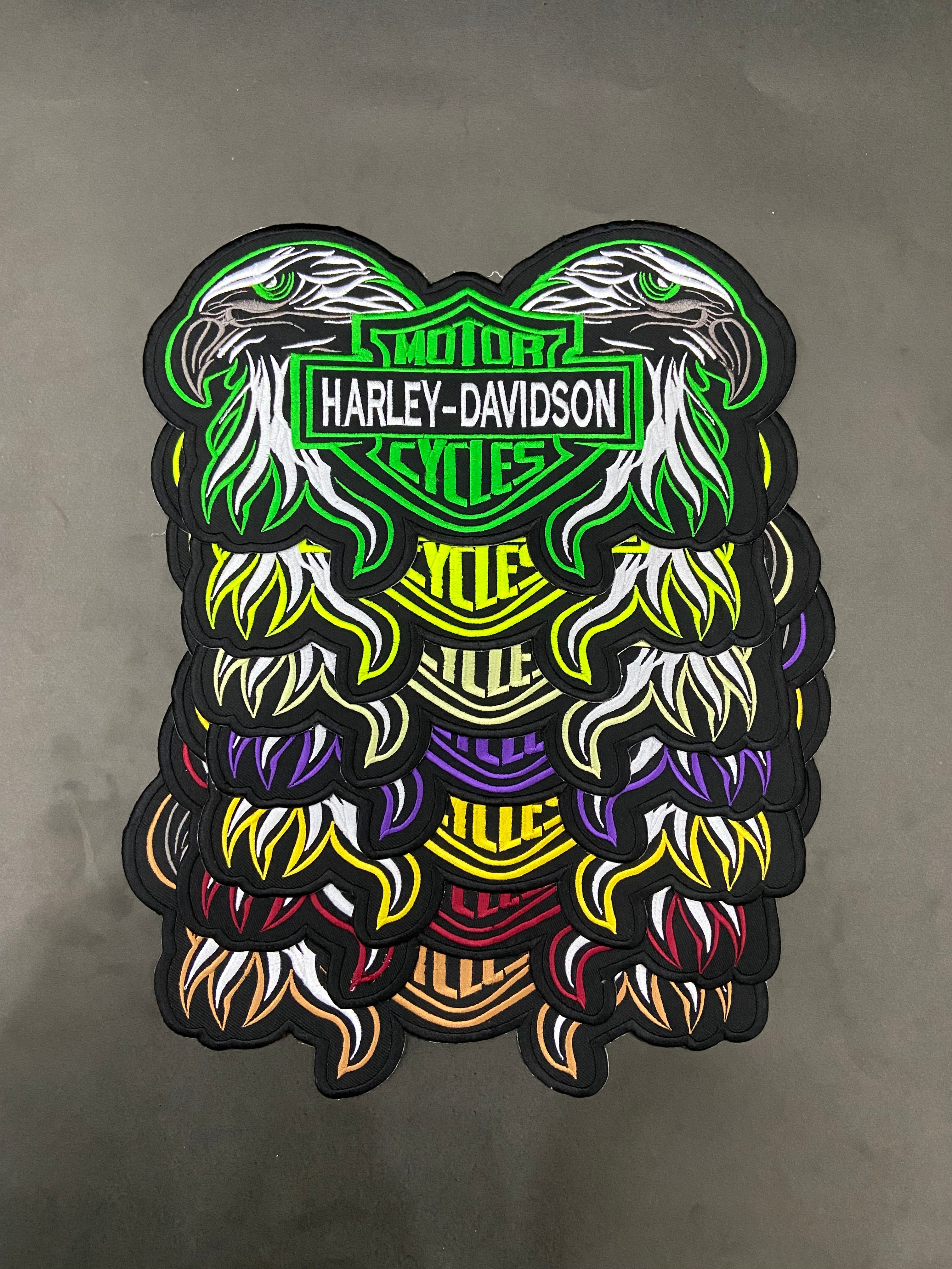 Double Eagle Harley-Davidson Embroidered Patch | Large 12-Inch Biker Vest Back Badge