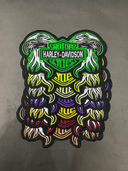 Double Eagle Harley-Davidson Embroidered Patch | Large 12-Inch Biker Vest Back Badge
