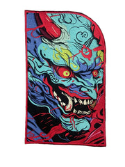 Japenese oni mask, ogre styled kensuke art embroidered back patch for biker jackets and vests
