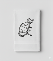 Rat Machine Embroidery Design, Rodent Line Art Embroidery File