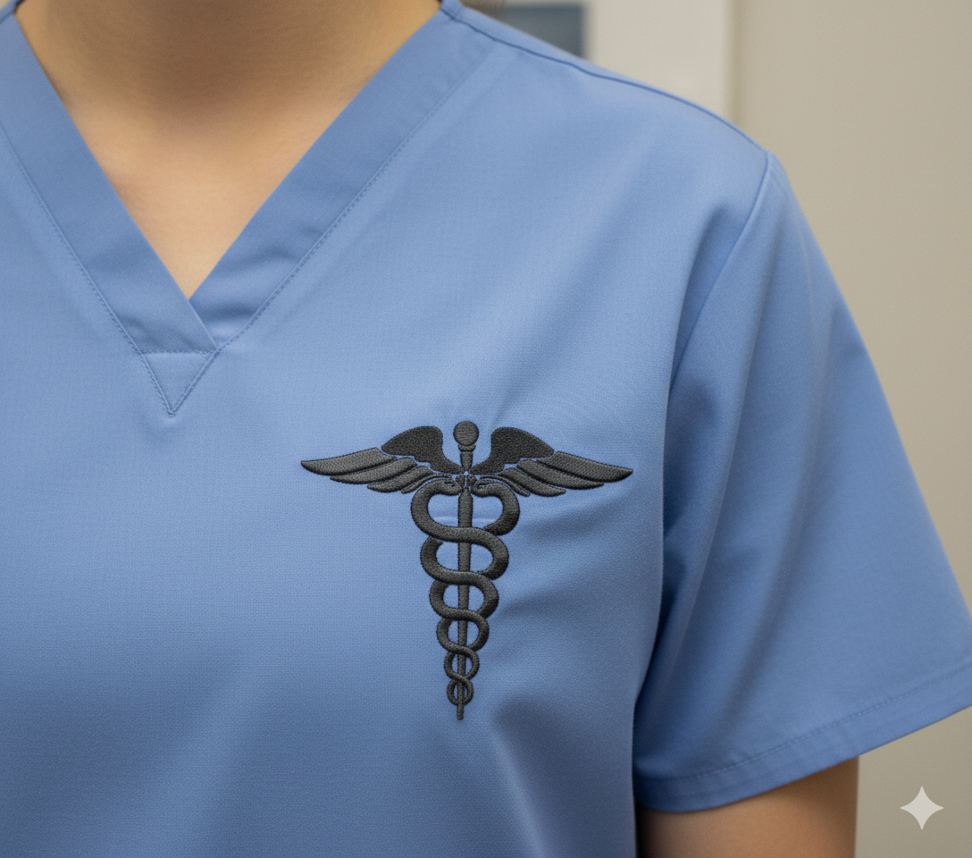 Caduceus Embroidery Design, Medical Symbol Digital File, Doctor Nurse Logo