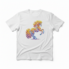 Abstract Colorful Horse Rearing Machine Embroidery Design