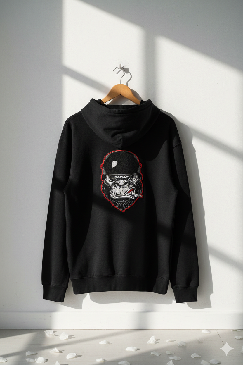 Tactical Gorilla Embroidery, Military Ape Machine Embroidery Design