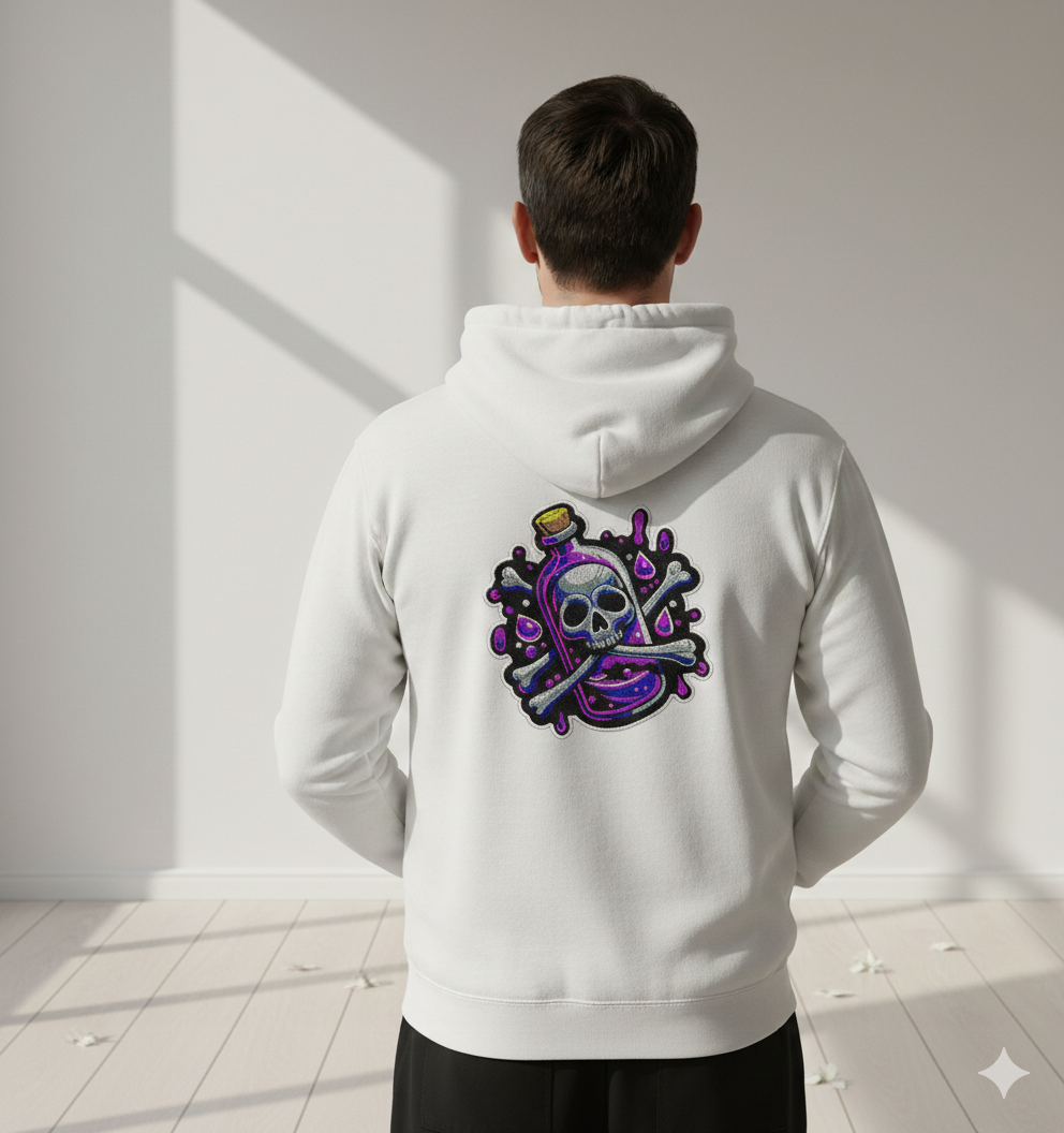 Skull Poison Potion Embroidery, Gothic Magic Bottle Machine Embroidery Design